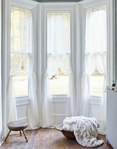 DIY Linen Cross-Over Curtains