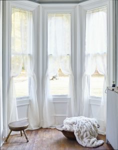 DIY Linen Cross-Over Curtains